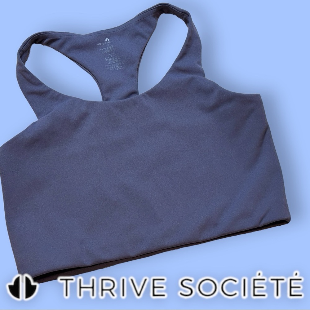 Euc Thrive Socit Dynamic Racerback Sports Bra In Stone. Size Small